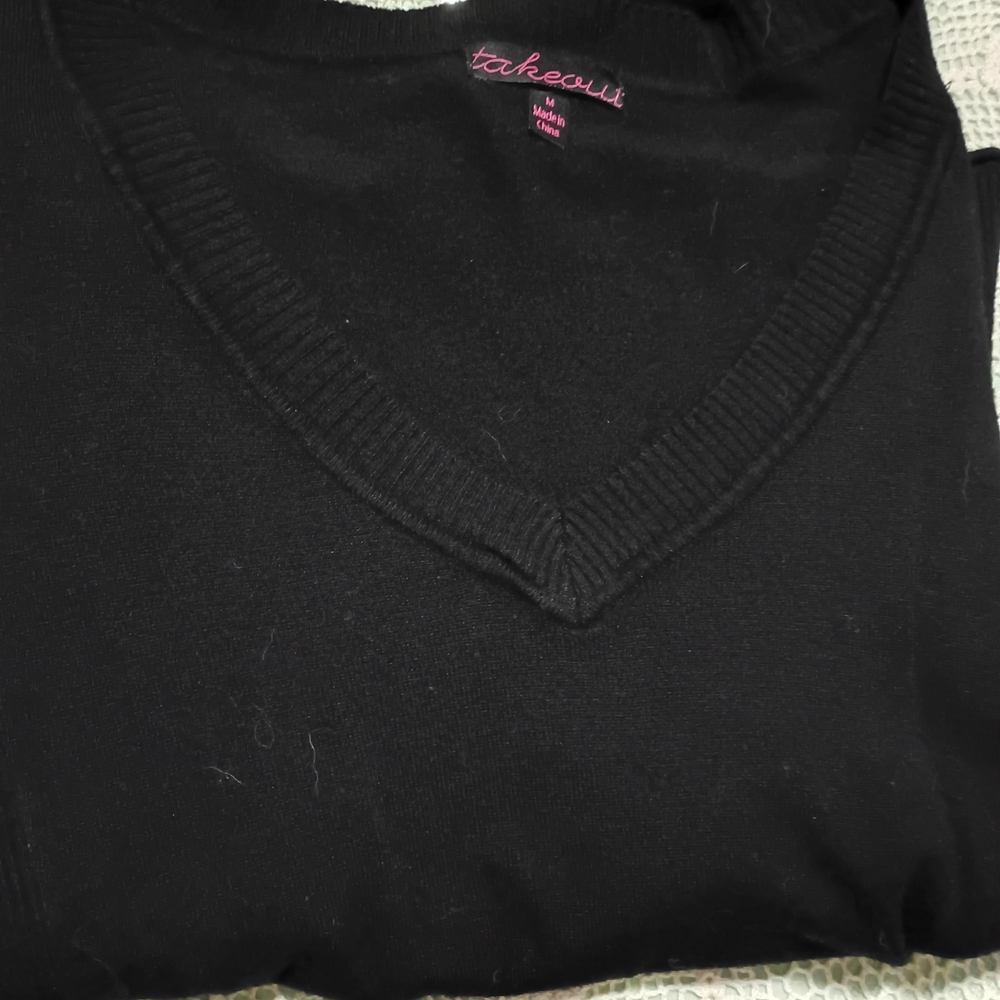 Takeout Black V-Neck Sweater